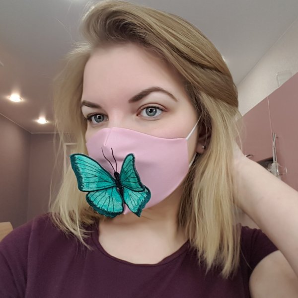 Protective mask Butterfly kiss Machine embroidery Design